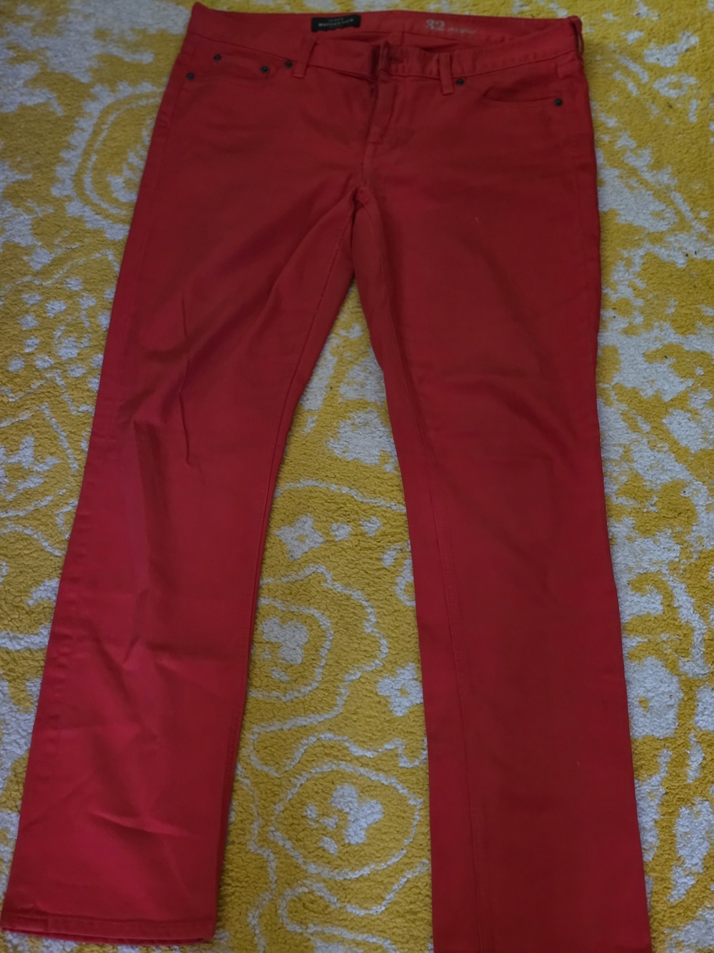 J. Crew Red Straight-Leg Pants
